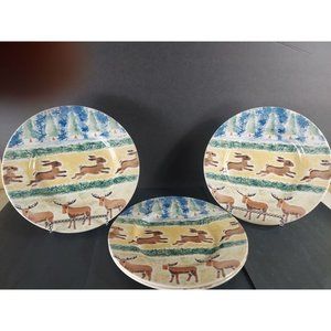 4 Orvis Rabbit, Moose, Pine Trees Themed 8 5/8" Salad Plates